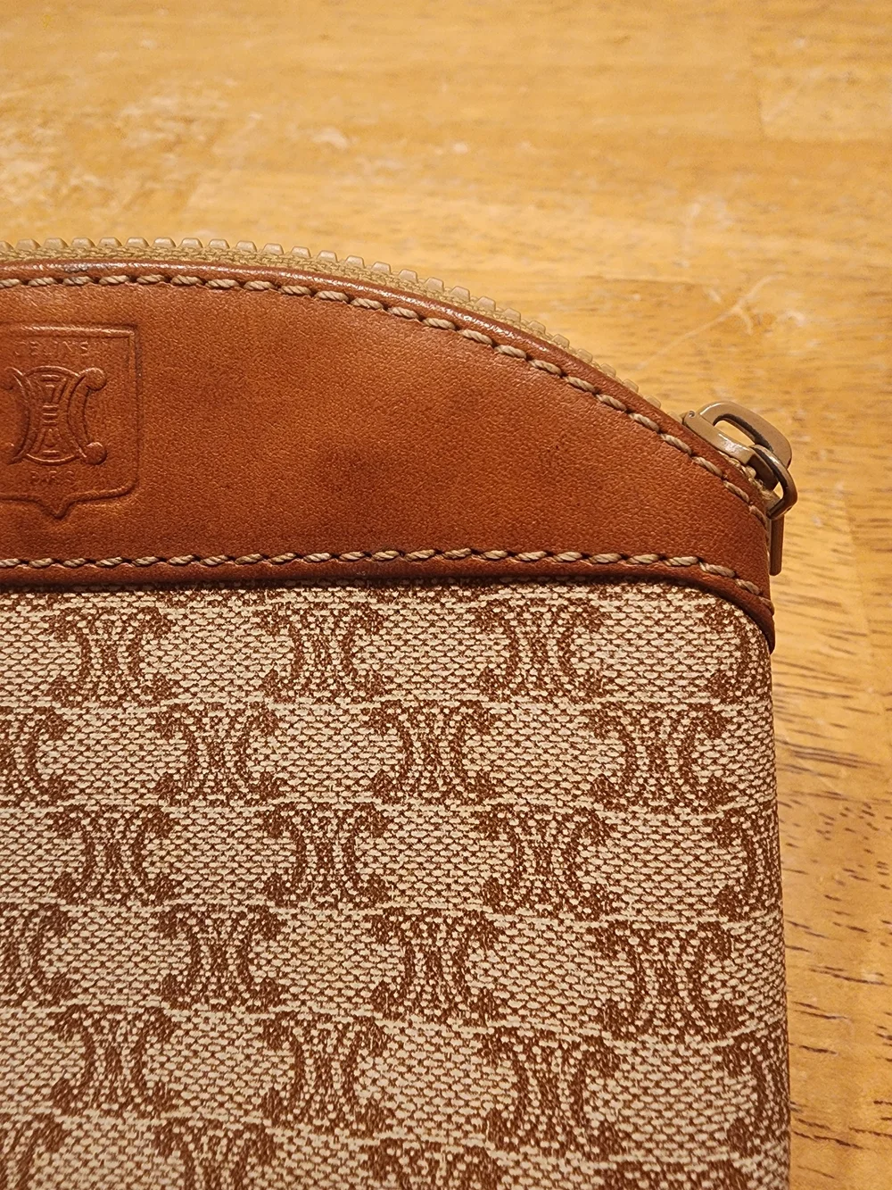 vintage Celine Macadam monogram coin purse or cosmetic pouch,